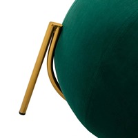 Pouf ottoman vertâtre en velours et sur pied métallique, un meuble au design élégant et paradoxal, par KHOOSI OVERSEAS