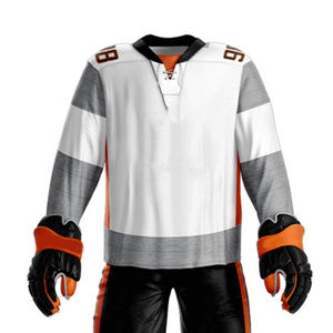 Uniformes de hockey sur glace personnalisés pour équipe, vente en gros, durables, respirants, antibactériens, écologiques, maillots et pantalons à séchage rapide, sublimation - Product Image 4