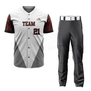 Conjuntos informales transpirables de ropa deportiva de poliéster 100% de nuevo diseño único al por mayor para uniformes de béisbol y softbol de talla grande - Product Image 1