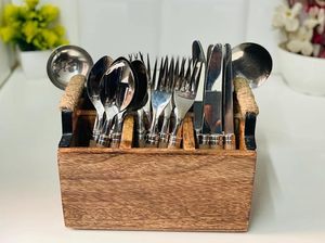 ที่วางช้อนไม้ที่ทนทานสำหรับวางช้อนทำอาหารในช่วงเวลาในการทำอาหารที่ยาวนาน ที่วางช้อนไม้แบบเรียบง่าย - Product Image 3