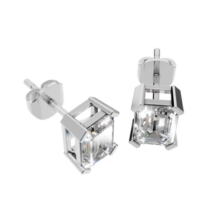 Pendientes de Moissanita con Corte Esmeralda de 2.5 Quilates, Oro Sólido de 14k, Cuatro Puntas, para Mujer, Venta al por Mayor, Regalo de Boda, Suministro Directo de Fábrica - Product Image 4