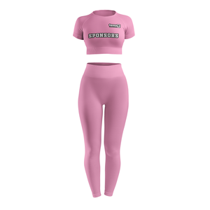 Ensemble de leggings pour femmes décontractées, impression par transfert thermique, vêtements d'équipe professionnels, taille élastique, respirant, séchage rapide, extensible - Product Image 6