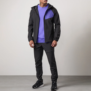 Chaqueta Deportiva Impermeable con Capucha para Hombre, Diseño Color Block, Transpirable, Cómoda y Funcional, con Logotipo Personalizado al por Mayor - Product Image 6
