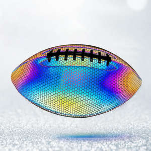 Custom logo <b>Glowing</b> Holographic Reflective American Football Rugby <b>Ball</b> - Product Image 2