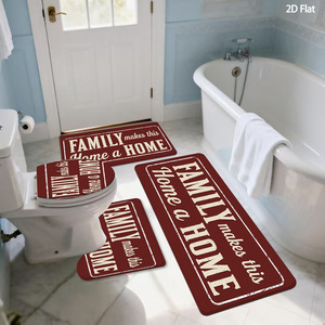 Custom Printed Absorbent <b>Bathroom</b> Rug <b>Set</b> for <b>Bathroom</b> Non-Slip Shower Curtain Bath <b>Mat</b> - Product Image 1