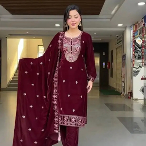 Kurti พิมพ์สวยงามพร้อมกางเกงและชุดดูปัตต้าสําหรับผู้หญิงและเด็กผู้หญิงอินเดีย Kurti Plazo ข้อเสนอพิเศษ Combo Readymad - Product Image 1