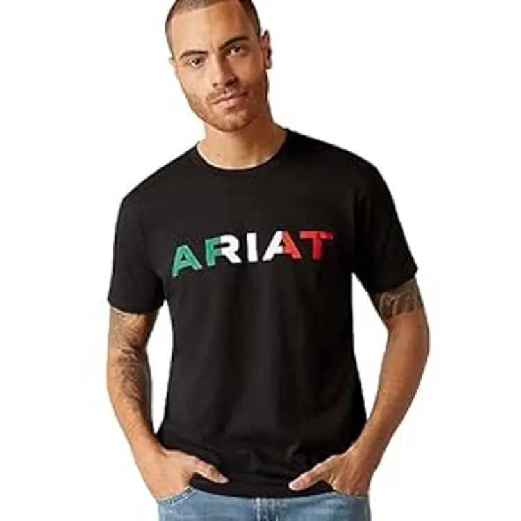 Großartige Leistung hervorragende Qualität Ariat Viva Mexiko großes lockeres schwarzes T-Shirt