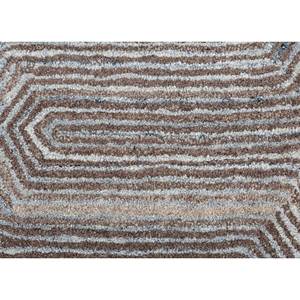 Tahn-7078 Beige <b>Brown</b> Hand Tufted <b>Wool</b> Rugs Geometric Pattern Living Carpet for Entryway Hallway New Rectangle Puzzle Design - Product Image 3