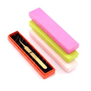 Pinzas de pestañas antiestáticas de acero inoxidable japonesas con logotipo personalizado, herramienta de belleza de etiqueta privada con punta puntiaguda en caja de 1 pieza - Product Image 2