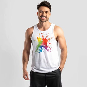 เสื้อกล้ามกล้ามผู้ชายสำหรับออกกำลังกายเสื้อกล้ามเล่นยิมโลโก้ที่ออกแบบได้ตามต้องการใส่สบายสุดๆ - Product Image 3