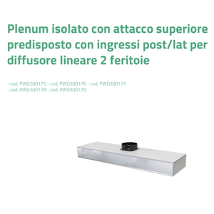 Difusor Lineal Tecnosystemi L.800 con Entradas Posterioras/Laterales de 2 Ranuras, con Registro de Aislamiento Plenum y Rejilla PWD300176 - Product Image 4