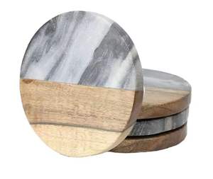 แผ่นรองแก้วหินอ่อนสำหรับตกแต่งบ้านหรือสำนักงานแผ่นรองแก้วเสิร์ฟชาและกาแฟ - Product Image 5