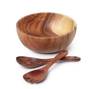 Bol en bois fait à la main personnalisé Design classique pour salade et nourriture servant forme d'anneau nouveau pour ustensiles de cuisine pour utilisation sur table - Product Image 1