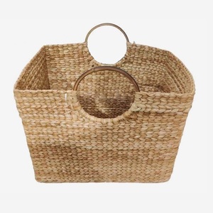 <b>Rattan</b> Dirty Clothes <b>Basket</b> with Lid Cylinder Round Laundry <b>Storage</b> Container Hand-woven Picnic <b>Storage</b> <b>Basket</b> - Product Image 3