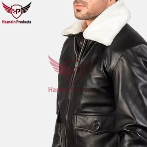 Wholesale Custom Men's Soft Black Leather Jacket Premium Quality Waterproof Casual and Windproof Stylish Design for Winter - Product Image 6