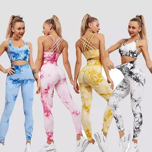 Tiktok Printing Sublimation American Clothing Gym Fitness Sets Yoga Sets Fitness Women Leggings and Bra 2 Pieces