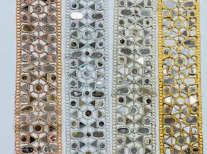 Adorno de encaje con lentejuelas para bufanda y prendas, costura de algodón Gimp, venta al por mayor - Product Image 2