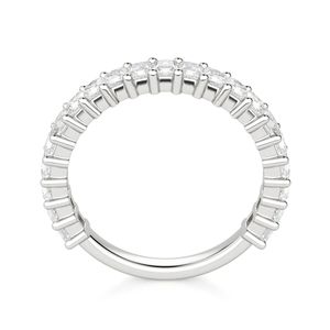 Bague de fiançailles et de mariage semi-éternelle en or rose 14 carats avec diamant de laboratoire taille princesse pour femme RITZIN - Product Image 2