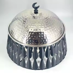 Nouvelle casserole en acier inoxydable fini argent Buffet Hotpot Design Unique maison hôtel ustensiles de cuisine chauffe-aliments servant casserole - Product Image 2