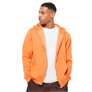 Wholesale Zip up Hoodies Manufacturers Low MOQ Price Custom 100% Cotton <b>Thermal</b> <b>Fleece</b> Drop Shoulder Zipper Hoodies Good Price - Product Image 1