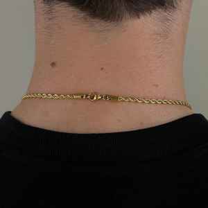 Collar con colgante de ónix azul de oro de 18 quilates, joyería para hombre, Colgante de Piedra hecho a mano, collar de oro elegante, regalo - Product Image 3