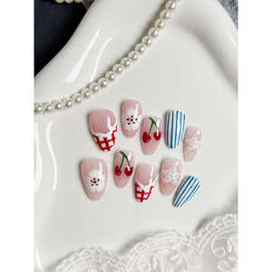 Cherry Picnic Press on Nail Art Chic y divertido - Product Image 2
