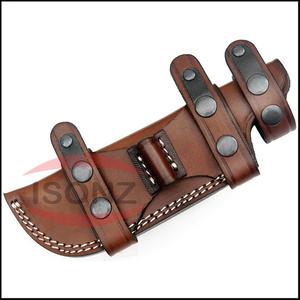ISONZ en cuir véritable couteau fourreau étui couverture en gros tactique ceinture bouton de transport poche survie couteau étui accessoires - Product Image 5