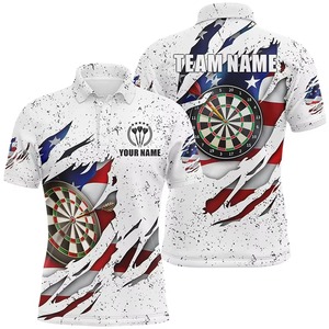 Mode fléchettes graphique polos tendance nom personnalisé équipe 3D imprimé sport t-shirts personnalité surdimensionné unisexe équipe uniformes - Product Image 2