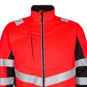 Veste de travail de sécurité en softshell de qualité supérieure 100% polyester, classe 2 ANSI, imperméable, bande réfléchissante haute visibilité, logo personnalisé - Product Image 3