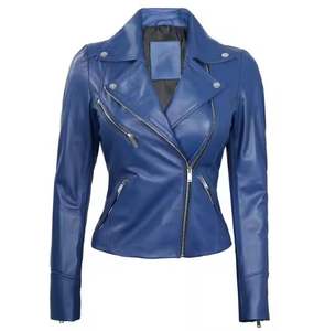 Veste en cuir tendance pour femmes, tricotée, respirante, en toile, avec logo personnalisé, style moto, dernier design, vente chaude - Product Image 4