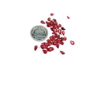 Natural Bangkok Ruby <b>Beads</b> 3x5mm & 4x6mm Faceted Pear Shape Heart Gemstone Lab Created & Heat Treated Loose Gemstone <b>Red</b> Color - Product Image 4