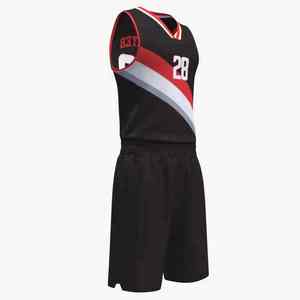 Conjunto de uniforme de baloncesto sublimado a medida, hecho con poliéster ligero y resistente para un rendimiento duradero. - Product Image 2