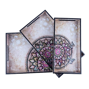 Bandeja de madera MDF hecha a mano Tradebyd Bandeja de servicio duradera para uso diario en el hogar y la Oficina - Product Image 1