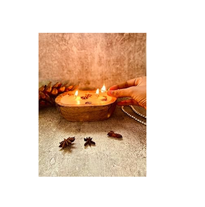 Bol à pâte en bois décoratif Bougies ménagères avec cire de soja Bougie pour Noël Décoration de la maison Bougie à pâte bol - Product Image 1