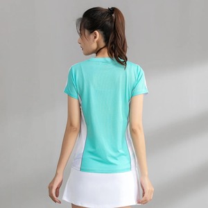 Exercise Training T Women V Neck <b>Badminton</b> 3D Short Sleeves Summer Running Tennis Volleyball Team Yoga Shirts - Product Image 2