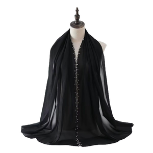 Blusa de Gasa con Borde Ondulado - Hiyab Musulmán de Invierno, Chal Malayo, Pañuelo para la Cabeza de Oriente Medio y África - Product Image 6