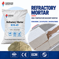 Mortier réfractaire industriel à grain fin en argile réfractaire pour le revêtement des fours et la maçonnerie de briques réfractaires