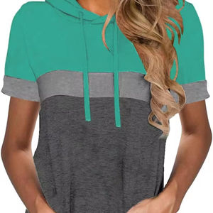 Sudadera con capucha versátil de verano para mujer, ropa deportiva para mujer, Sudadera con capucha de verano informal para mujer con bolsillos - Product Image 1