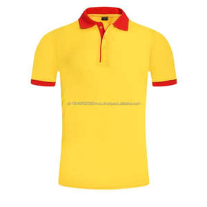 Polo personnalisé unisexe en promotion Polo noir pour hommes col rouge vente en gros en vrac polos à manches courtes pour hommes - Product Image 2