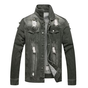 Nouvelle veste en jean en coton imprimé à la mode fabriquée en usine, veste vintage durable pour hommes - Product Image 1
