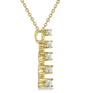 Colgante de Diamantes Journey de Oro Amarillo de 14K con 5 Diamantes Redondos de 1.00ct - Product Image 2