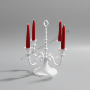 Candélabre en aluminium blanc fait à la main mariage fête de Noël pièce maîtresse décoration de la maison bougeoir usine exportateur en gros - Product Image 5