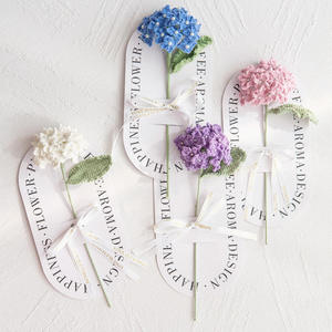 Tarjetas de Felicitación con Hortensias Tejidas a Mano, Flores Artificiales de Lana para Regalos Navideños, Adornos de Mesa, Flores Preservadas - Product Image 3