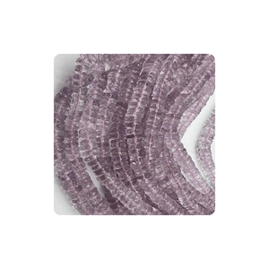 Cuentas Heishi de Cuarzo Amatista Rosa de Primera Calidad, Tamaño de Hilo de 8 Pulgadas, 6 a 7 mm, Forma de Neumático Facetado, Certificadas para la Fabricación de Joyas - Product Image 1