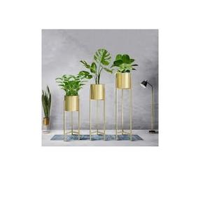 Jardinière de sol en forme de fleur avec finition dorée, aspect royal, finition dorée, décoration intérieure pour salon, fournisseur par l'Inde - Product Image 3