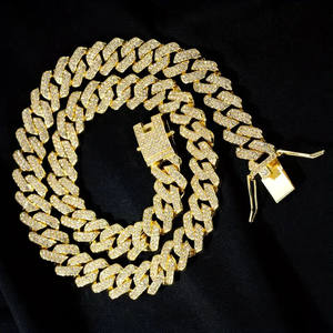 Collar de Cadena Cubana de Lujo con Incrustaciones de Diamantes, Chapado en Rodio con Acabado Dorado, Moissanita, Estilo Hip Hop, Regalo Ortodoxo, Joyería para Fiestas - Product Image 2