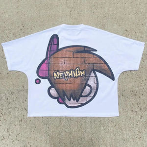 Custom Bulk Heavyweight Double Layer 100% Cotton Eco-Friendly Oversized <b>T</b>-<b>Shirt</b> Digital Print Mock Neck <b>Cropped</b> Boxy <b>Fit</b> for Men - Product Image 5