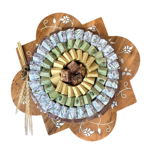 Plateau à chocolat en bois méticuleusement fabriqué à la main avec nacre pour le Ramadan Eid Mubarak vadrouille plateau en bois décor cadeau pour arabe - Product Image 3