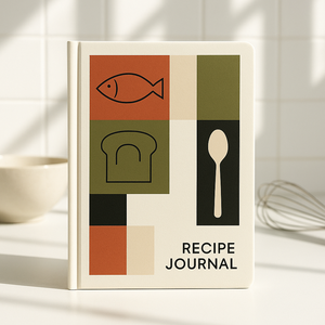 Lacon hiện đại công thức Tạp Chí A5 bìa cứng in sách nấu ăn với các biểu tượng nhà bếp tối giản cho ghi chú nấu ăn hàng ngày - Product Image 1