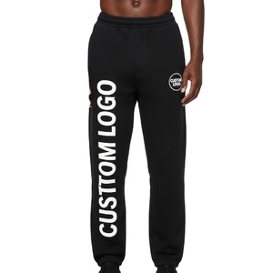 Customize Logo 100% Cotton French Terry Streetwear Casual Sweatpants Printed Joggers Sweatpants <b>Trousers</b> for Men 2026 - Product Image 2